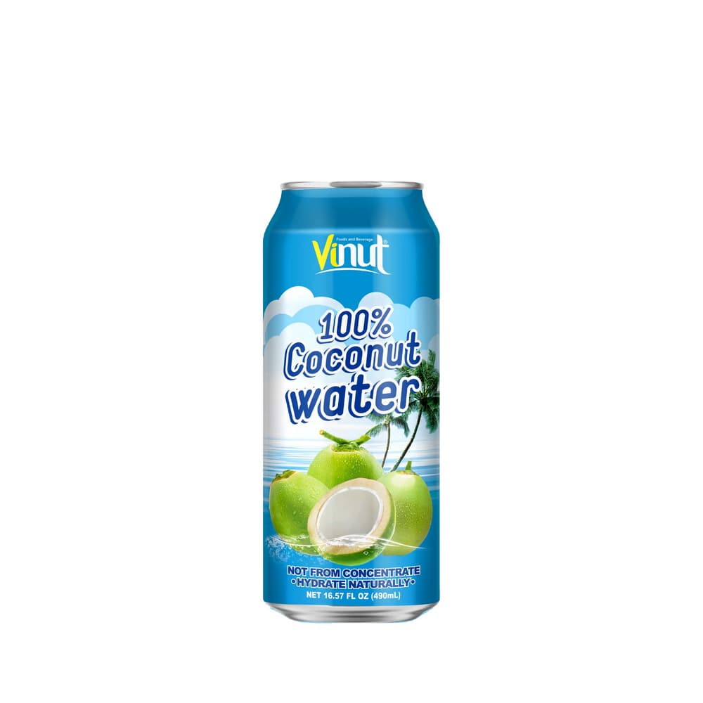 VINUT 100% Какосавая Вада, Банка, 16.57 fl oz 490 мл