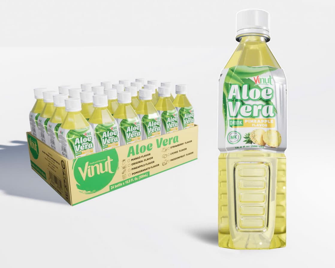 VINUT Напітак з алоэ вера з густам ананаса, 500 мл