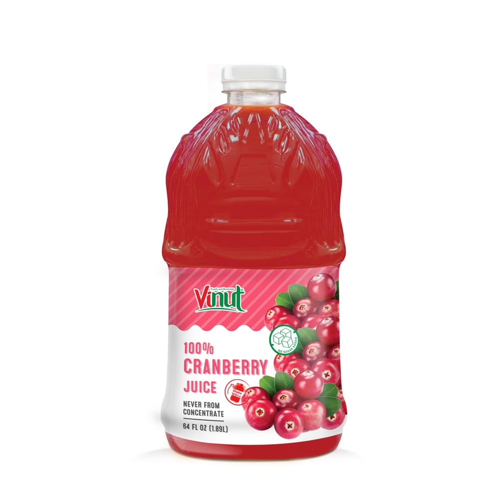 VINUT 100% Журавінавы сок, не з канцэнтрату, ПЭТ-бутэлька, 64 fl oz 1.89 L