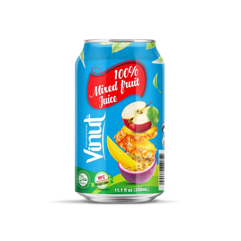 VINUT 100% сок з сумесі садавіны, NFC, без дадання цукру, банка, 11.1 fl oz 330 mL