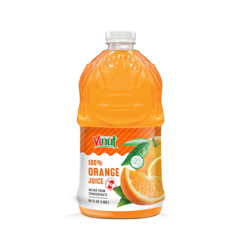 VINUT 100% Апельсінавы сок, Не з канцэнтрату, ПЭТ-бутэлька, 64 fl oz 1.89 L