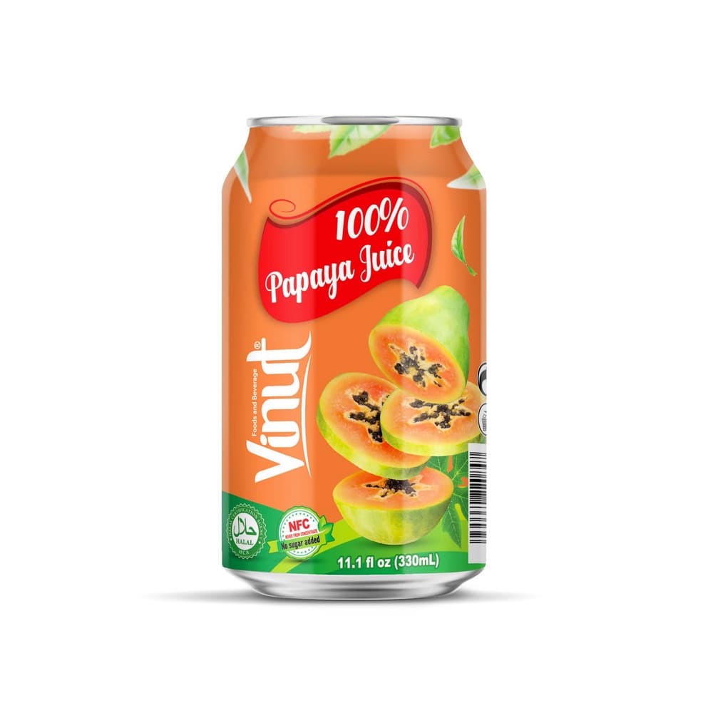 VINUT Сок 100% папаі, не з канцэнтрату, без дадання цукру, банка, 11.1 fl oz 330 мл