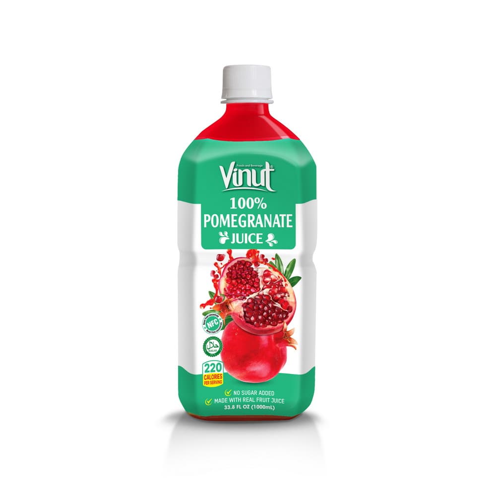 VINUT 100% Гранатавы сок, Без дадання цукру, 33.8 fl oz (1,000 mL) PET Бутэлька