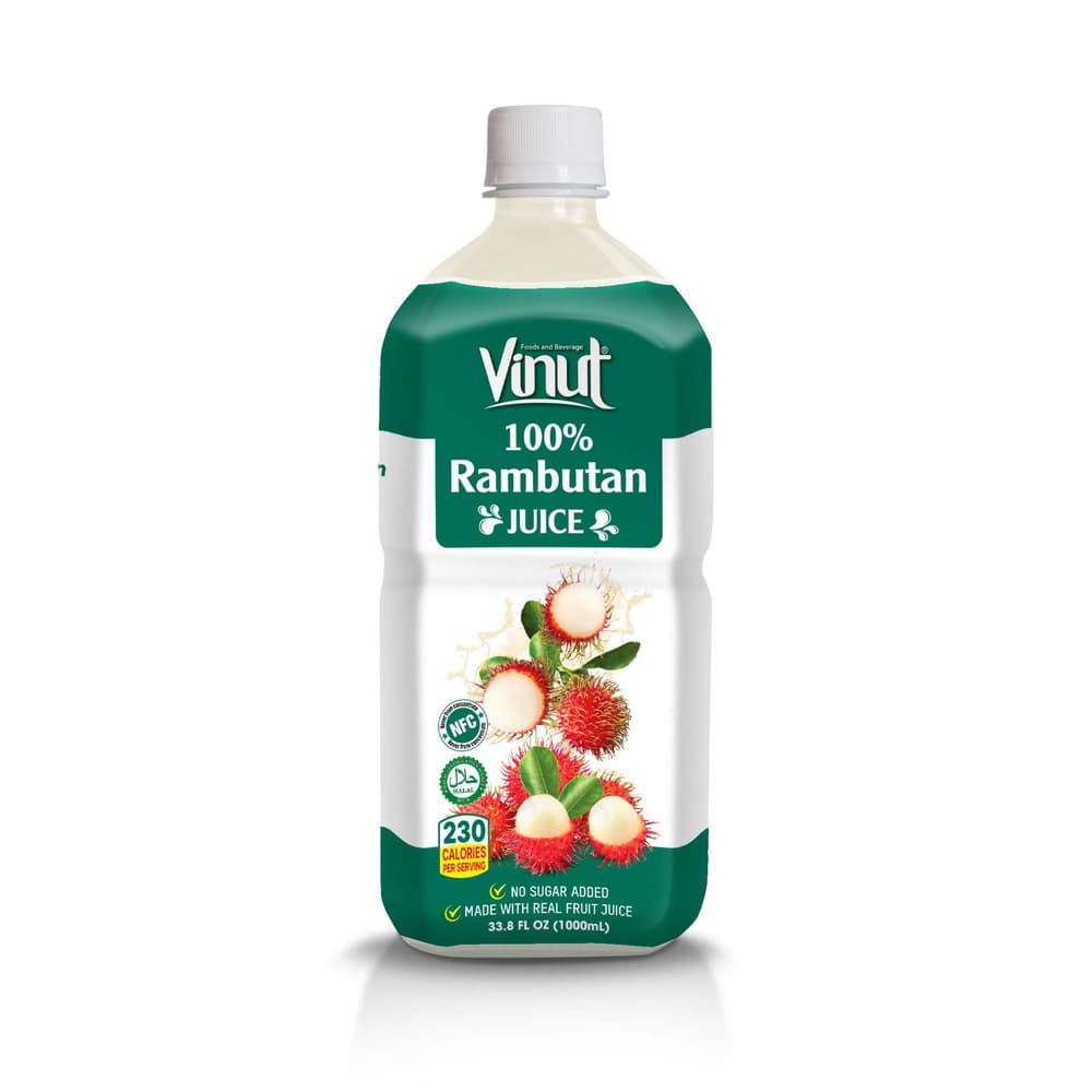 VINUT 100% сок рамбутана, не з канцэнтрату, без дадання цукру, ПЭТ-бутэлька, 33.8 fl oz 1000 мл