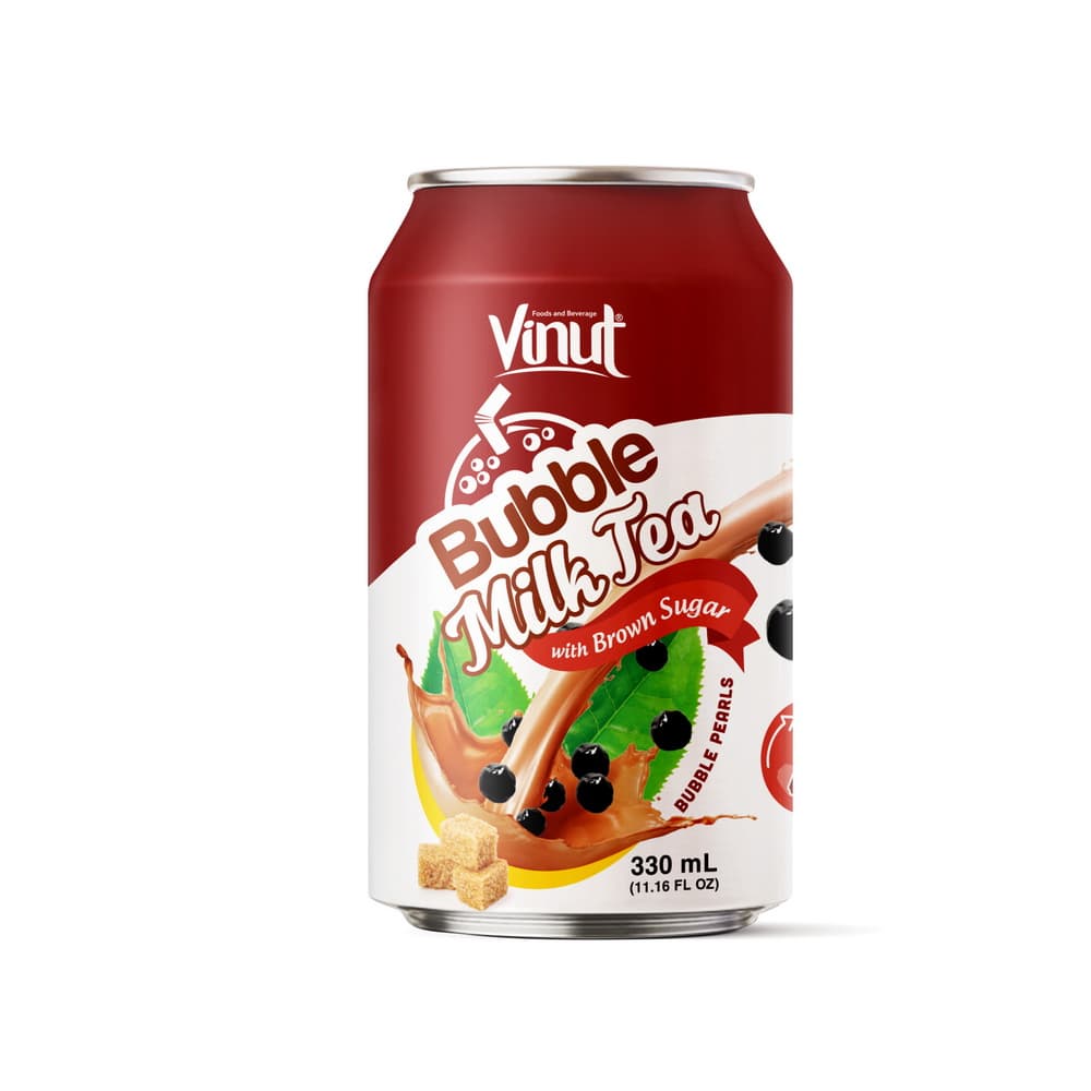 VINUT Малочны чай з бурбалкамі з карычневым цукрам, Банка, 11.16 fl oz 330 мл