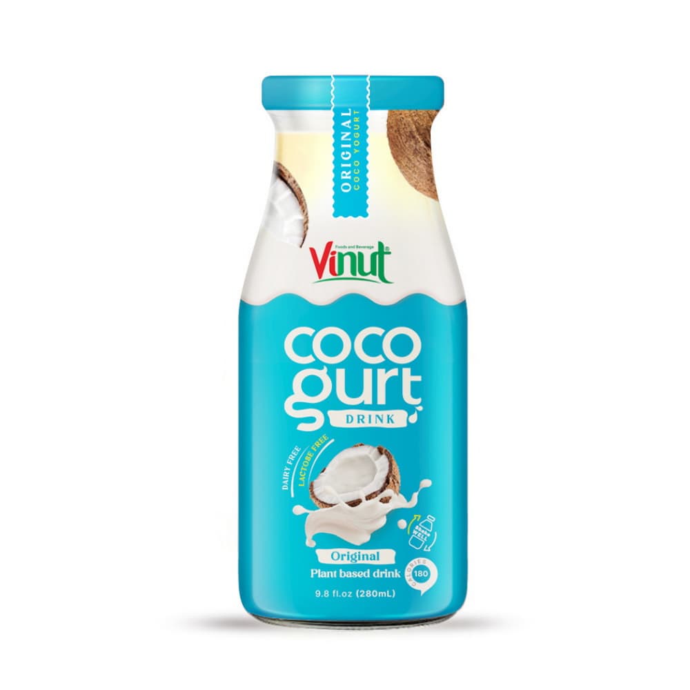 VINUT Cocogurt Напой Арыгінальны, Раслінны, Шкляная бутэлька, 9.8 fl oz 280 mL