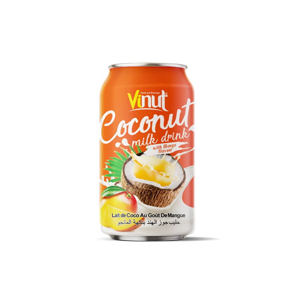 VINUT Напой з какосавага малака, Мангавы смак, Банка, 330 мл