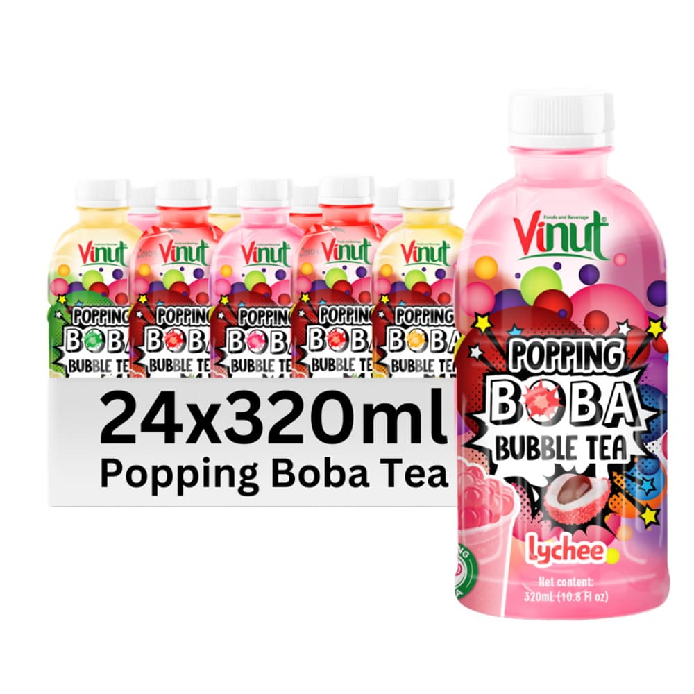 VINUT Чай з шарыкамі боба, якія лопаюцца, з лічы, у ПЭТ-бутэльцы, 10.8 fl oz (320 mL)
